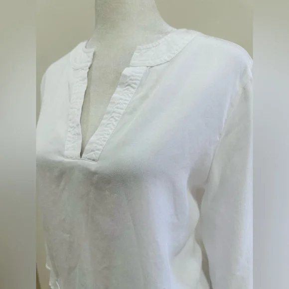 Soft Surrounding Women’s Lyocell White Ruffle Sleeve Top Blouse Size S - Picture 3 of 10